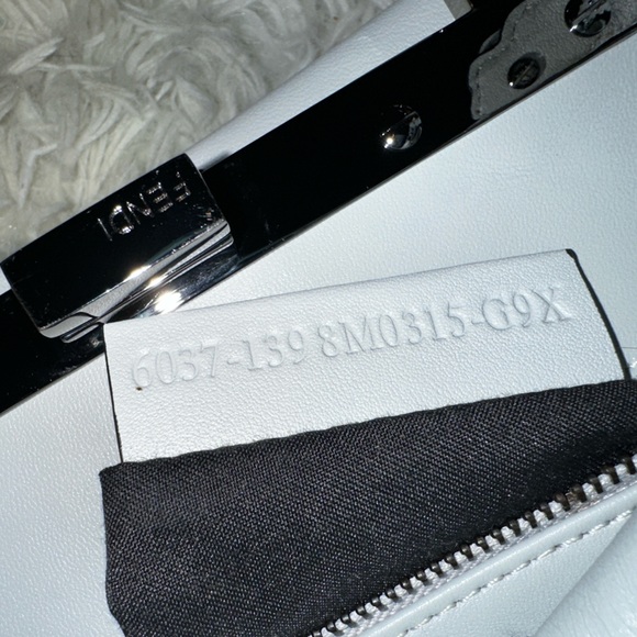 Fendi Peekaboo Mini Light Blue Studded Leather Two Way Top Handle Bag - Picture 11 of 16